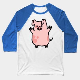 Happy Cute Cartoon Piggy Baseball T-Shirt